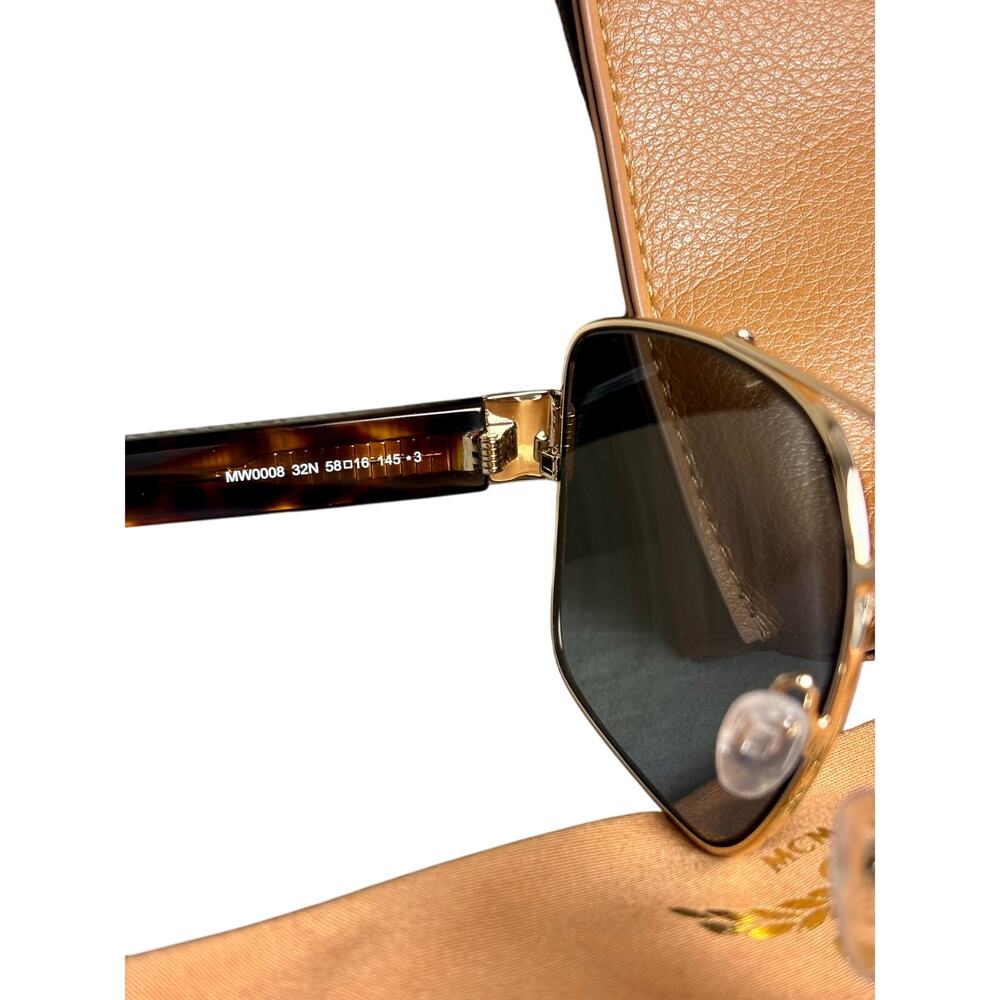 NEW MCM Unisex Aviator Sunglasses w/ Leather Side Pouch - Picture 4 of 8